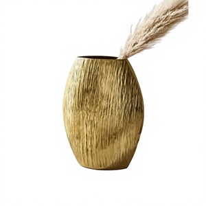 Vase antique fait main, style bohème, décoration de table, finition dorée, décoration intérieure moderne, vases et pots à fleurs, décoration de salon - Product Image 1