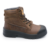 MAXITOUGH Chaussures de sécurité Crazy Horse en cuir pour hommes, semelle extérieure antidérapante en PU/PU, résistantes à la perforation, pour l'industrie pétrolière