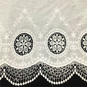 2025 Trắng Dệt 60S * 60S 90*88 Hoa Trim Áo Ren Thụy Sĩ Voile Biên Giới Thêu Vải Cho Bé Của Quần Áo - Product Image 4