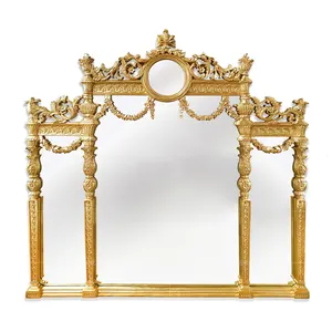 레트로 골드 벽 마운트 홈 장식 거울 골동품 유럽 스타일 바로크 벽 거울