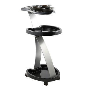 Chariot de coiffure Z Salon pour coloration et permanente avec rangement pour godets, roues en nylon anti-emmêlement et cadre en aluminium pour salon de coiffure - Product Image 6