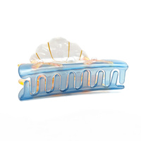 CANYUAN Pince à Cheveux Exquise Style Européen et Américain en Acétate Coloré avec Strass Coquillage et Perles pour Femmes – Tendance et Mignonne