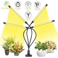 Lampes de culture Joystar à 4 têtes pour plantes d'intérieur, lumière blanche chaude pour la floraison, lampe de culture LED à 5 niveaux de luminosité avec minuterie, vente en gros