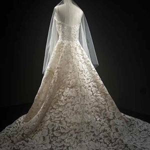 For NT49 Modern Long Lace-Up Crystal Embroidery <b>Boho</b> Sweetheart Sleeveless Lace Appliqued Flower <b>Wedding</b> <b>Dresses</b> - Product Image 6