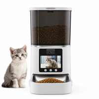 Distributeur automatique de nourriture pour animaux de compagnie intelligent 5L avec caméra rotative à 355 degrés, interaction bidirectionnelle, bouteille en acier inoxydable, charge automatique, pour chats