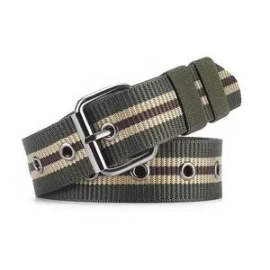 Dropshipping Wholesale 38MM Wide Mens Canvas Belts Stripe Canvas Belts For Women