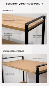 Étagère <span class=keywords><strong>de</strong></span> <span class=keywords><strong>rangement</strong></span> multifonctionnelle à 2 niveaux en bois avec structure métallique pour cuisine, <span class=keywords><strong>salle</strong></span> <span class=keywords><strong>de</strong></span> <span class=keywords><strong>bain</strong></span> ou coiffeuse | |   Étagère à épices - Product Image 4