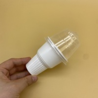 Sulide Contenants jetables en plastique PP personnalisés de 100 ml pour crème glacée et sundae avec couvercle en forme de cône de neige