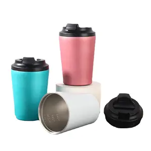 Nouveau gobelet thermos thermique portable en acier inoxydable à double paroi de 350ml avec couvercle étanche