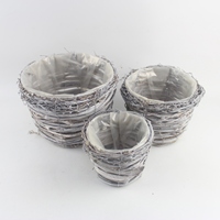 Pot de fleurs en rotin au prix d'usine, forme personnalisée, fait main, pour jardin, balcon, terrasse, design simple, en vente
