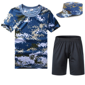 เสื้อยืดคอกลมลายพรางแขนสั้นสำหรับนักเรียนกลางแจ้งใช้ในฤดูร้อน - Product Image 2