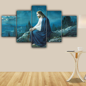 Chúa Giêsu Nhiệm Vụ Vải Sơn HD Phun In 5 Bảng Điều Chỉnh Áp phích Tường Nghệ Thuật Cuadros Lớn Sơn Trên Vải Yiwu Bán Buôn - Product Image 2