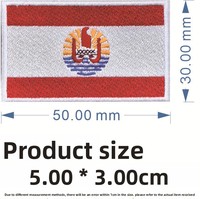 Patchs brodés personnalisés rectangulaires de 5 cm, petits drapeaux de pays à thermocoller pour chapeaux, sacs à dos et vêtements