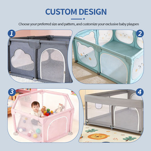 <span class=keywords><strong>Parque</strong></span> de juegos moderno superventas para interior/exterior con vallas de seguridad plegables y extraíbles de tela Oxford para bebés y niños - Product Image 4