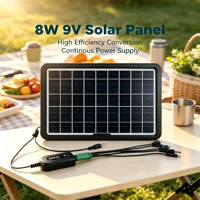 Panneau solaire monocristallin portable 8W pour le camping, étanche, petit chargeur solaire, installation facile