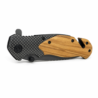 Coffret Cadeau d'Affaires en Stock Local aux États-Unis avec Couteau Pliant à Manche en Bois dans une Boîte en Bois, Gravure Laser Incluse pour Événements Corporatifs