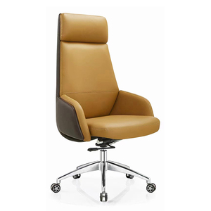 Cuero ejecutivo moderno cómodo asiento de oficina de madera administrador de la computadora sillas de cuero de lujo - Product Image 3