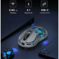 GravaStar Mercury M1 Pro Mouse Gaming tanpa kabel, Mouse Gaming buatan tangan dengan sentuhan Vintage Magnesium Aloi 26000 DPI optikal USB Interfa