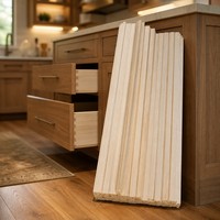 Meubles de rangement latéraux en bois massif peuplier, finition UV, rainurés, assemblés par joint de doigt, qualité AA, taille personnalisée pour meubles, cuisine, hôtel