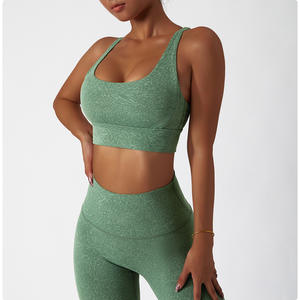 Ensemble de yoga à impression irrégulière nouvellement conçu Ensemble de fitness nu pour le dos Ensemble de course en plein air camouflage et antichoc - Product Image 6