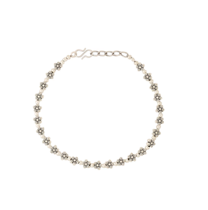 Tobillera Minimalista Plateada con Cristales Florales para Mujer, Elegante Cadena de Eslabones, Joyería para el Pie - Product Image 4