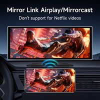 Récepteur audio de voiture sans fil Apple CarPlay et Android Auto 11,26'' avec caméra de recul USB RGB, navigation GPS - Écran tactile portable