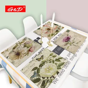 G & D Vintage stil çiçek Placemat bireysel masa yemek masası mat masa peçeteler