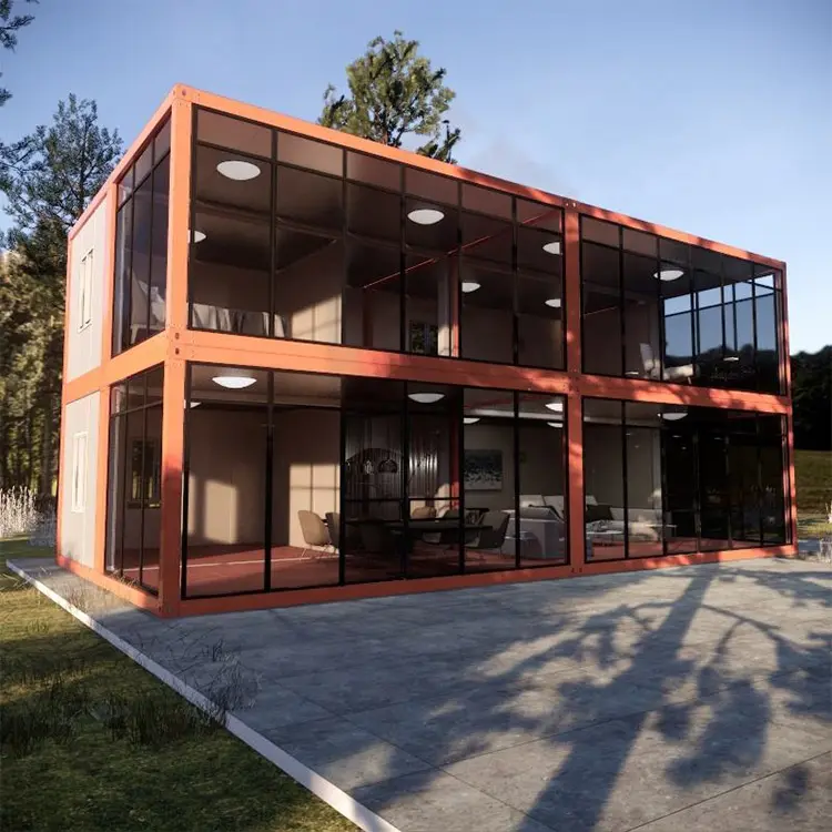 Easy Istall Twee Verdiepingen Luxe Mobiele Moderne Aantrekkelijke Villa Prefab Afneembare Container Huis Mode Prefab Huis Te Koop