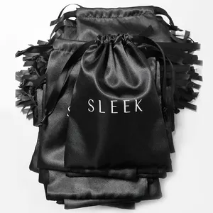 Высококачественный атласный Подарочный мешок на шнурке для упаковки ювелирных изделий и одежды, Шелковый пылесборник