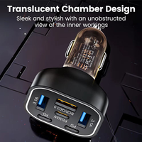Chargeur USB pour voiture électrique 63W, 6 ports, charge rapide, Type-C PD30W QC3.0, adaptateur pliable avec lumière respirante
