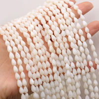 Perles en forme de goutte d'eau en coquille de Trocas polie, style esthétique élégant pour la fabrication de colliers, bracelets et bijoux faits main
