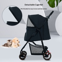 Poussettes/chariots pliables légers en métal pour animaux de compagnie, personnalisables avec logo OEM ; Transporteurs pour chats et chiens en gros