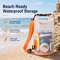 Sac étanche transparent avec bandoulière réglable pour le camping, le kayak, la plage et la navigation de plaisance