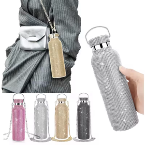 OEM Luxury Rhinestone Stainless Steel Water Bottle 350ml 500ml 600ml 750ml 1000ml Vacuum Insulated Double Wall Portable - Product Image 1
