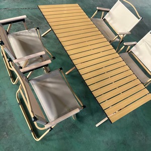 ชุดโต๊ะและเก้าอี้พับได้ Xinjingqi ทำจากเหล็ก ผ้า Oxford พกพาสะดวก ใช้สำหรับตั้งแคมป์กลางแจ้ง ชายหาด - Product Image 2