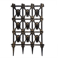 Piquets de sol Halloween en forme de crâne et d'os, piquets de jardin squelette antique, décoration extérieure pour maison hantée, pelouse, fête d'horreur, jardin