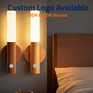 Lampada da Parete OEM con Sensore di <span class=keywords><strong>Movimento</strong></span>, Effetto Legno di Noce, Senza Fori, Senza Fili, Magnetica, Luce Notturna per Camera da Letto - Product Image 1