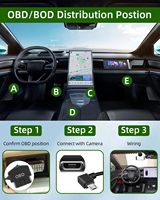Adaptateur de câble d'alimentation USB Micro vers OBD-II à 90 degrés pour caméra embarquée avec bouton interrupteur pour mode ACC 24 heures