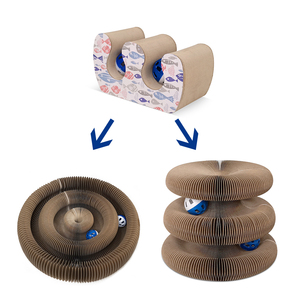 Grosir mainan kardus kucing bel modern baru lapisan ganda cakar bergelombang mainan organ papan kardus penggaruk kucing - Product Image 4