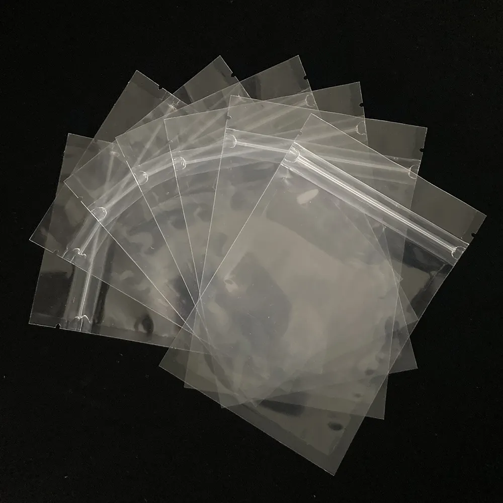 Clear Zip Lock Bag 3 Side Seal Plastic Packing Pouch For Hot Seal