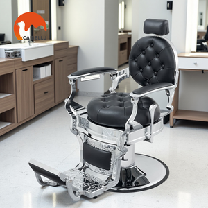 Chaise de salon vintage - Chaise de barbier ergonomique inclinable pour coiffeurs professionnels - Product Image 2