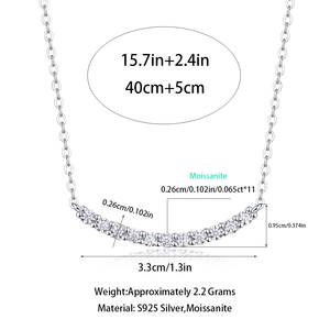 Collar <span class=keywords><strong>de</strong></span> Cadena <span class=keywords><strong>de</strong></span> <span class=keywords><strong>Plata</strong></span> Esterlina con Baño <span class=keywords><strong>de</strong></span> Platino y Eslabones Cubanos, con Colgante <span class=keywords><strong>de</strong></span> Moissanita y Dije <span class=keywords><strong>de</strong></span> Diamante, Diseño 100%REP, para Mujer - Product Image 2