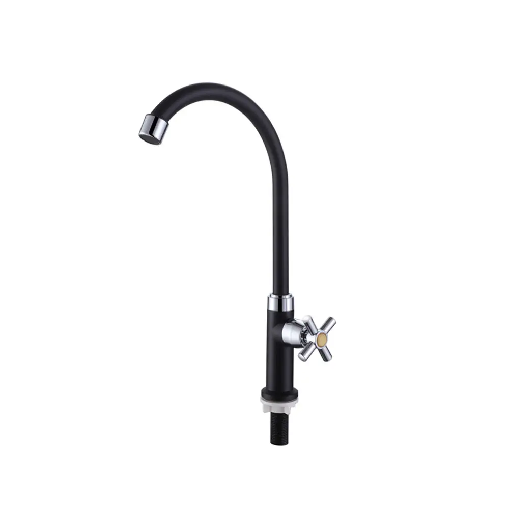 Deck Mounted Matte black plastic sink faucet water tap With Single Handle for Kitchen