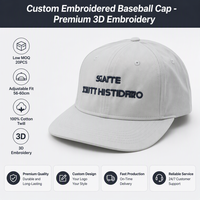 Gorra de Béisbol Personalizada con Letras Bordadas Vintage, Estilo Oxford Twill, Visera Plana, Color Gris Claro, 6 Paneles, Deportiva, Streetwear, Unisex