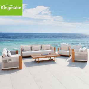 أطقم أرائك للحديقة والأماكن المفتوحة مصنوعة من خشب الساج والخشب الصلب تستوعب 3 مقاعد مناسبة للفنادق أطقم أرائك خارجية لحمام السباحة - Product Image 3