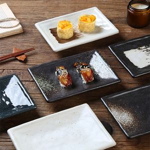 Custom Japanese Retro <b>Ceramic</b> Black Sushi Dishes Dinner <b>Plates</b> Restaurant Steak <b>Plate</b> Creative Rectangular Dish Sushi <b>Plate</b> - Product Image 3