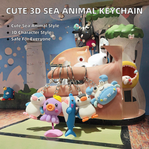 Porte-clés décapsuleurs personnalisés en forme d'animaux de dessin animé mignons et légers – en caoutchouc durable, écologique, non toxique, multifonction, forme 3D - Product Image 2