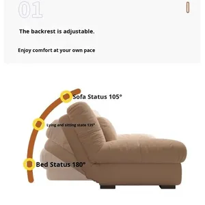 Ghế sofa giường đa năng gấp gọn Feather Cloud Living Room, chất liệu vải tháo rời và giặt được - Product Image 4