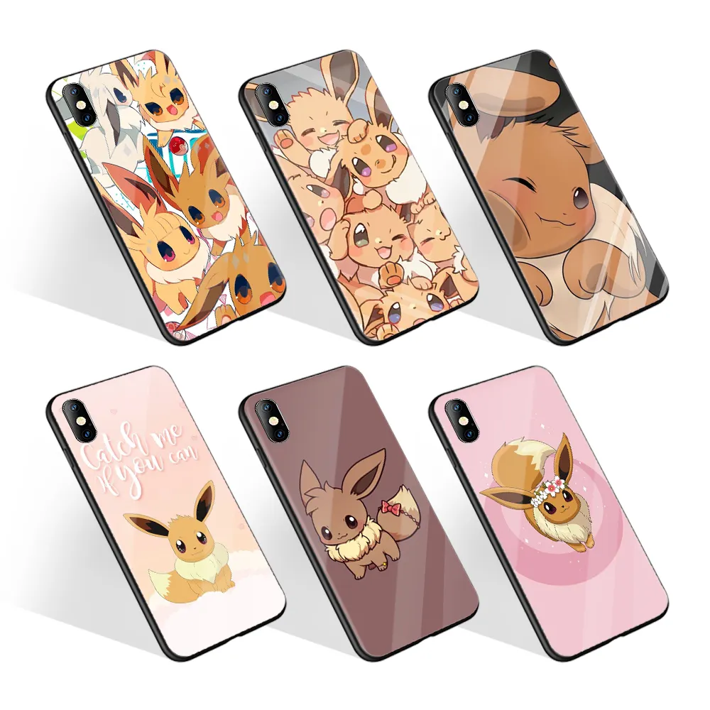 Multi Color Fashion New Design Professional Cartoon Baby Eevee Tempered Glass Phone Cover For Meizu 16s Pro For iPhone XR