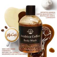 Gel Douche Exfoliant Hydratant à la Caféine et à la Nicotinamide, Vente en Gros, En Stock, Lavant Corporel au Café Arabica 300ml